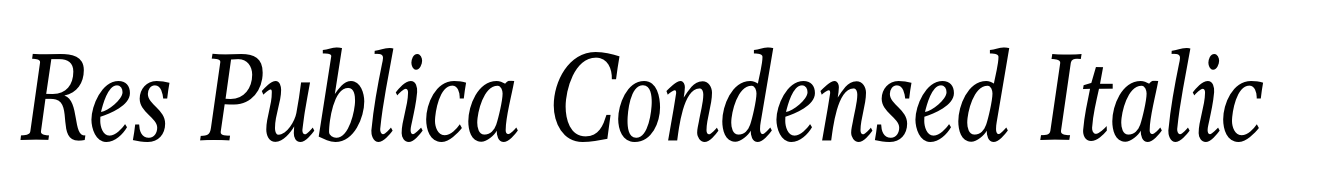 Res Publica Condensed Italic